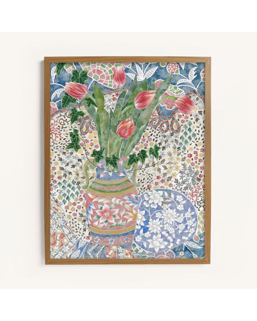 Laura Ashley Green Abstract Tulips Print