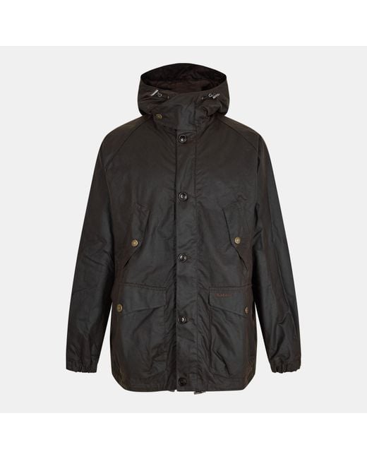 Barbour Black Re Mountain Re-Engineered Wax Jacket for men