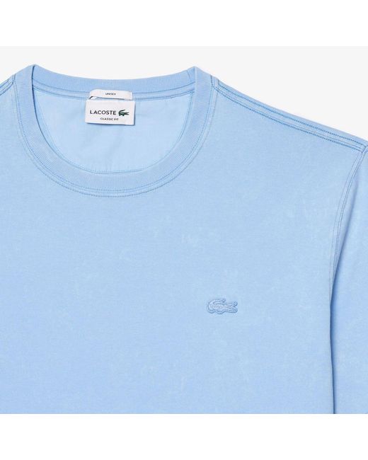 Lacoste Blue Washed Effect Heavy Cotton T-Shirt for men