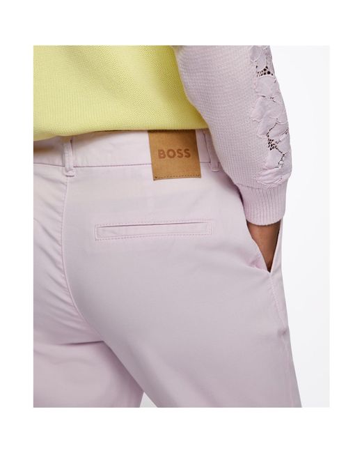 Boss Pink Tachini2 Chino Trousers, Chino Style