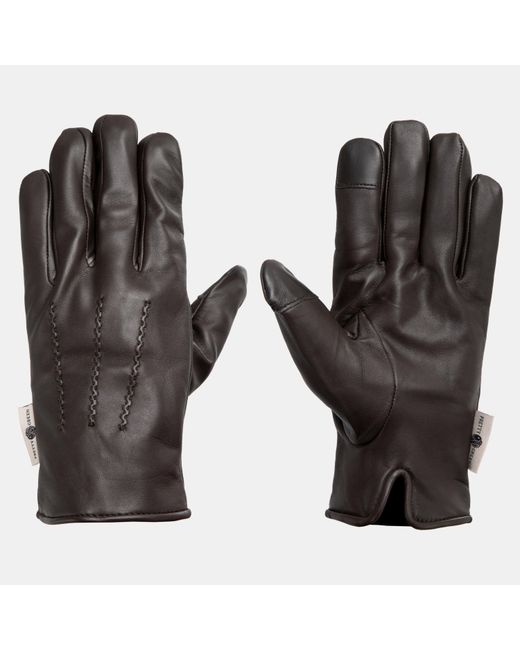 Pretty Green Black Leather Glove for men
