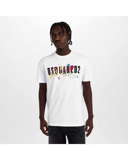 DSquared² White Dsq Splat T-Shirt for men