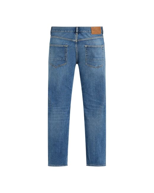 Tommy Hilfiger Blue Denton Whiskered Straight Leg Jeans for men