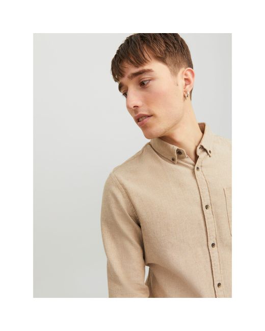 Jack & Jones Natural And Classic Regular Fit Long Sleeve Cuff Shirt for men