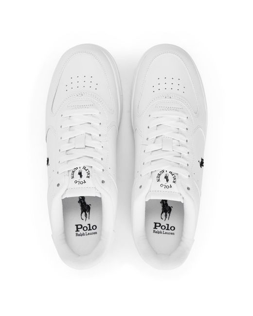 Polo Ralph Lauren White Masters Court Suede Trainers