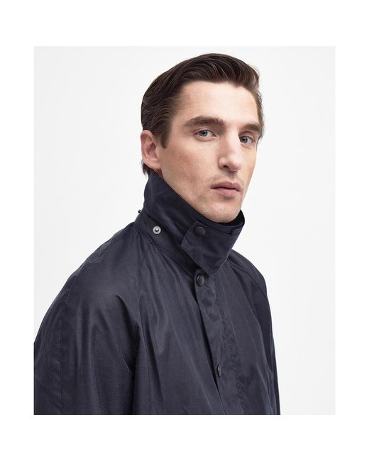 Barbour Blue Ashby Water Resistant Windproof Long Sleeve Wax Jacket for men