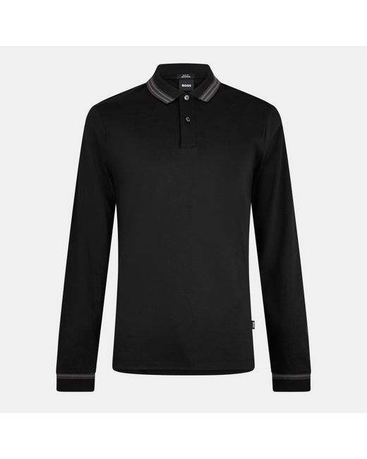 Boss Black H Pleins Long Sleeve Polo Shirt for men
