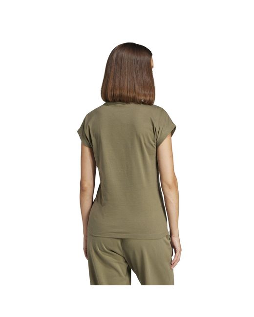 Adidas Green Essentials Linear Cotton T-Shirt