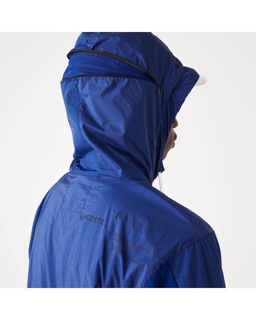 Lacoste Blue Colour-Block Windbreaker for men