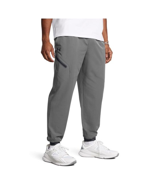 Under Armour Gray Unstoppable Closed Hem Woven Joggers for men