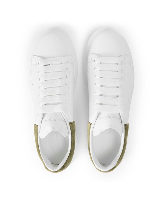 McQueen White Logo Print Leather Oversized Trainers