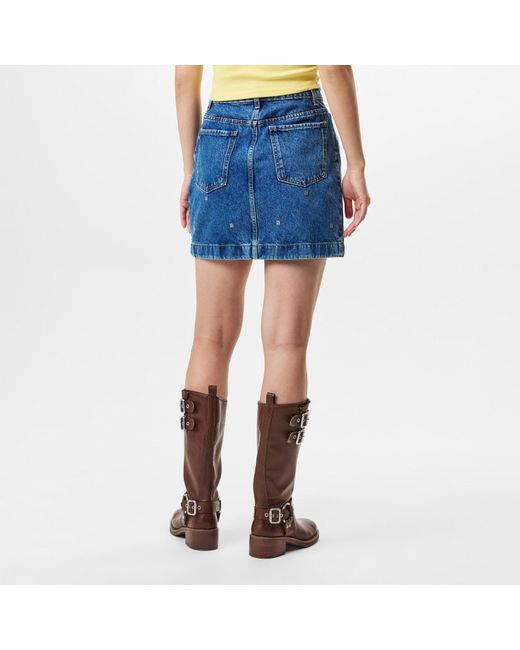 HUGO Blue Gebisi Denim Mini Skirt