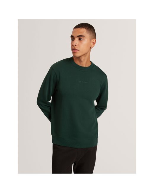 Ted Baker Green Long-Sleeve Crew Tracksuit Top for men