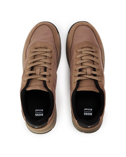 Boss Brown Titanium Runners Low-Top Trainers for men