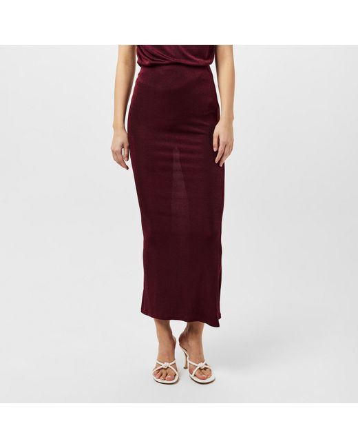Missy Empire Red Column Skirt