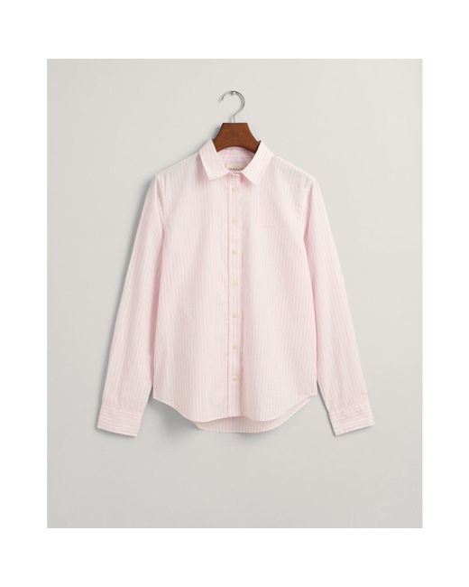 Gant Pink Poplin Striped Shirt