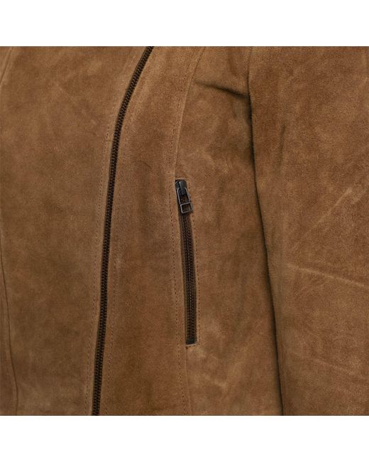 Elle Brown Bonnie Suede Biker Jacket