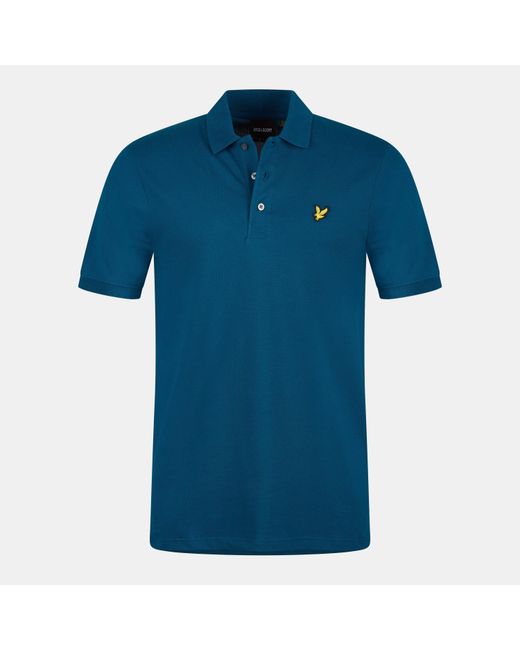 Lyle & Scott Blue Basic Short Sleeve Polo Shirt for men