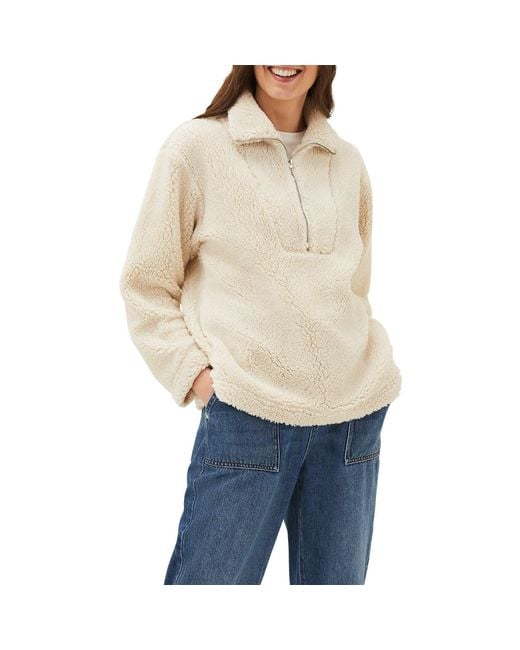 Phase Eight Natural Ione Borg Zip Funnel Neck Jacket
