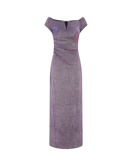 Gina Bacconi Purple Katie Off Shoulder Maxi Dress
