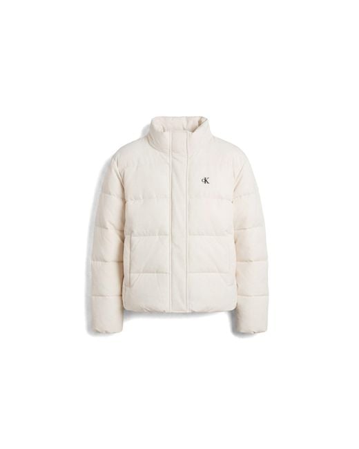 Calvin Klein White Essential Water Resistant Rds-Certified Down Short Puffer Jacket
