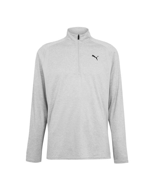 PUMA Gray Tad Qz Long Sleeve Performance Gym Top for men