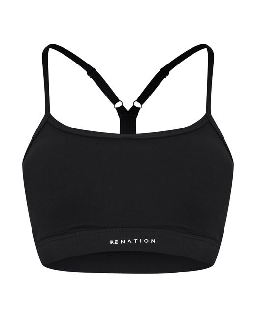 P.E Nation Black Signature Moisture Wicking Medium Impact Sports Bra
