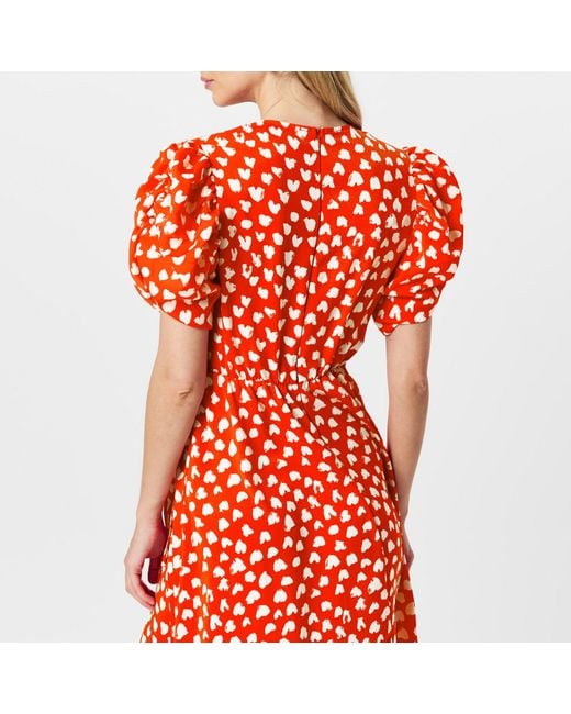 AX Paris Red Heart Printed Wrap Midi Dress