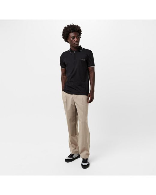 Mallet Black Breathable Soft-Touch Short Sleeve Polo Shirt for men