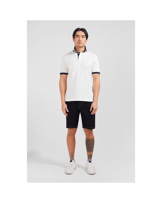 Eden Park White Pima Cotton Polo for men