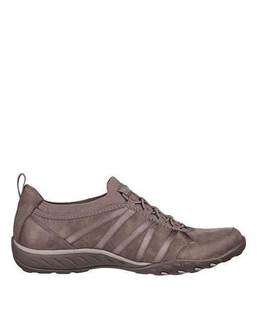 Skechers Brown Microleather Collar Knit Bungee