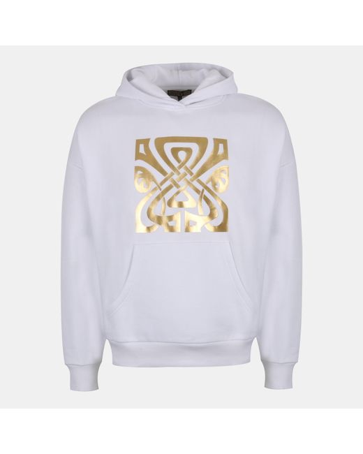 Biba White Over-The-Head Logo Fleece Hoodie