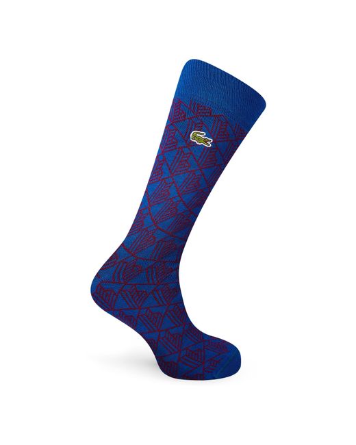 Lacoste Blue 2 Pack Monogram Jacquard Socks for men