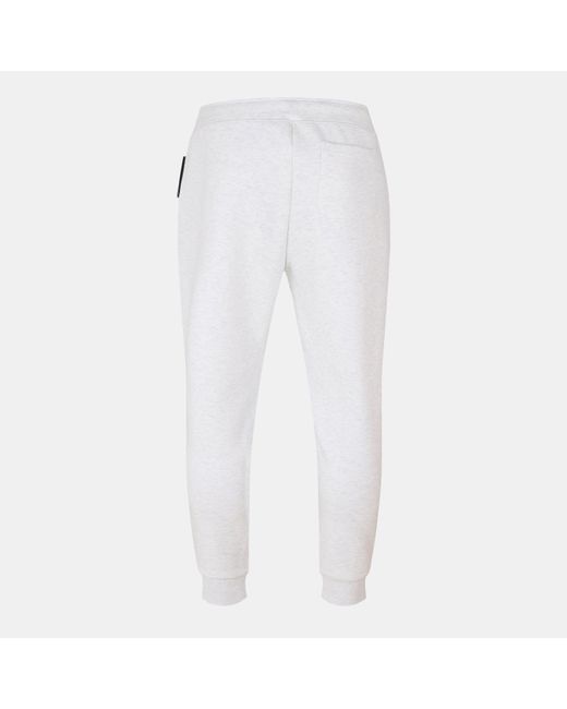Ralph Lauren White Perf Closed Hem Fleece Joggers for men