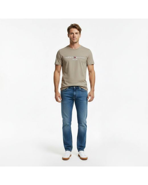 Tommy Hilfiger Gray Logo Crew Neck T Shirt for men