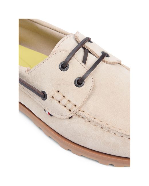 Tommy Hilfiger Natural Boat Shoe Suede Low-Top Trainers for men
