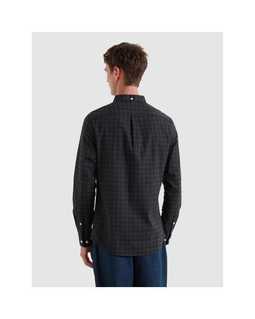 Farah Blue Milners Check Long Sleeve Patterned Shirt for men