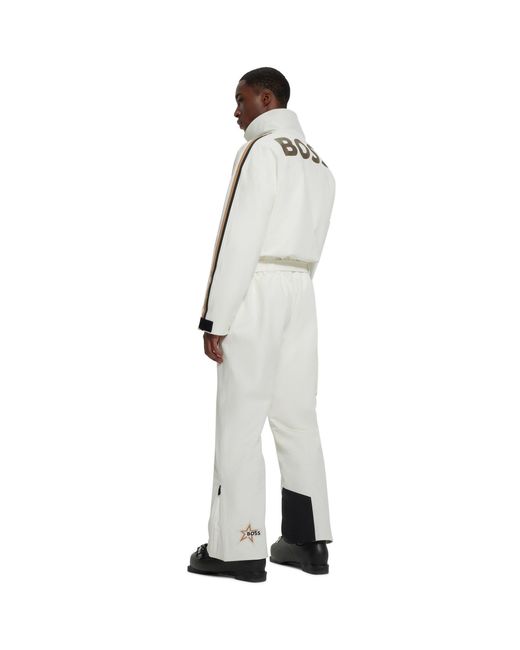 Boss White Waterproof Insulated Ski Suits for men
