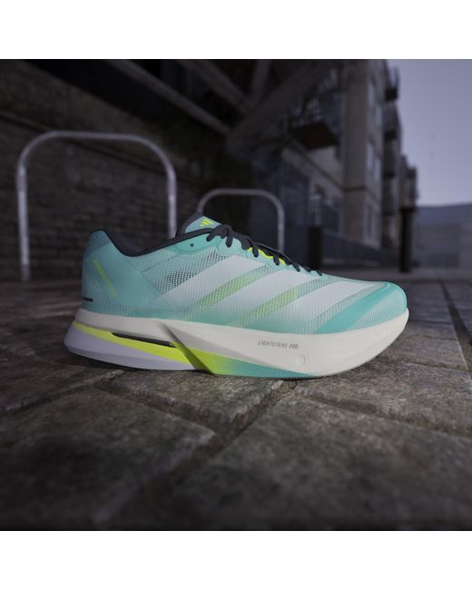 Adidas Green Adizero Boston 13 Road Running Shoes for men