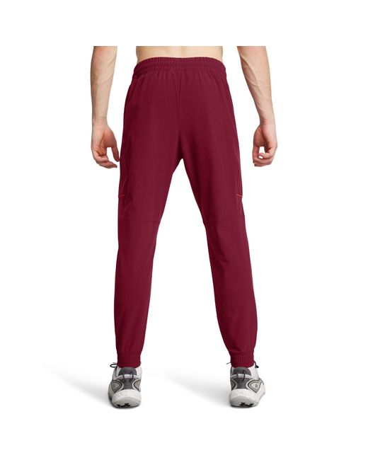 Under Armour Red Baseline Woven Performance Tracksuit Bottom for men
