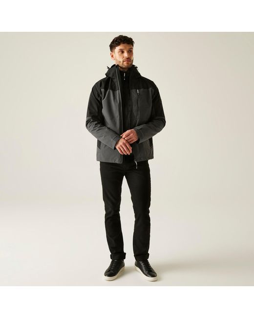 Regatta Black Wentwood Waterproof Thermal 3-In-1 Jacket for men