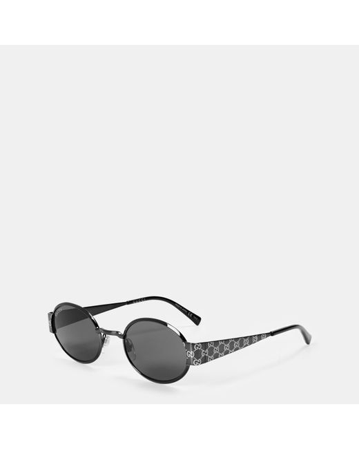 Gucci Metallic Monogram Round Sunglasses