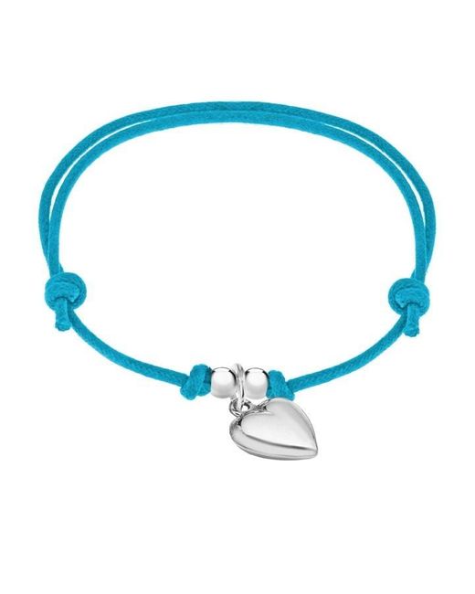 Be You Blue Sterling Silver Cord Heart Charm Bracelet