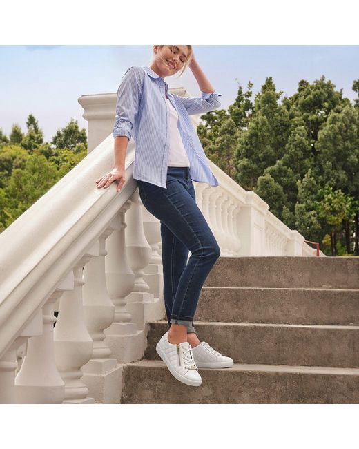 Hotter White Wonder Trainers Wide Fit