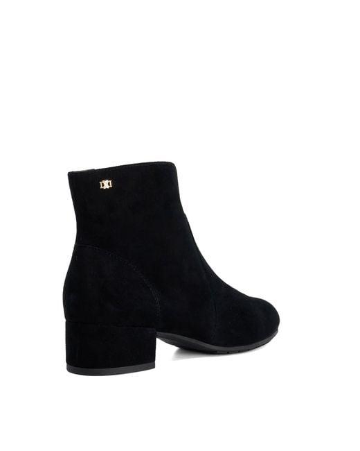 Dune Black Pardy Suede Ankle Boots
