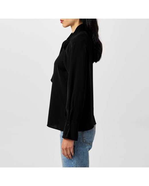 French Connection Black Carmen Long-Sleeve Blouse