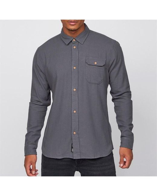 Duck and Cover Gray Remflr Ls Tee Sn99 for men