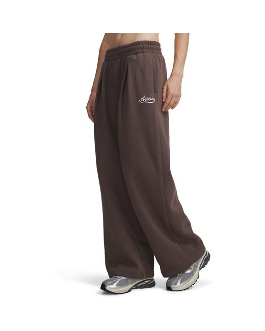 Under Armour Brown Rival Pleated Fleece Joggers