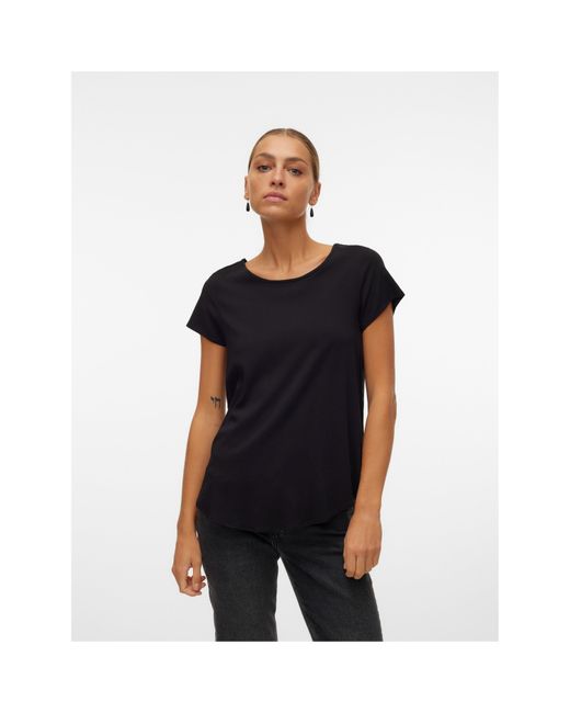 Vero Moda Black Bella Short-Sleeve Regular Fit T-Shirt