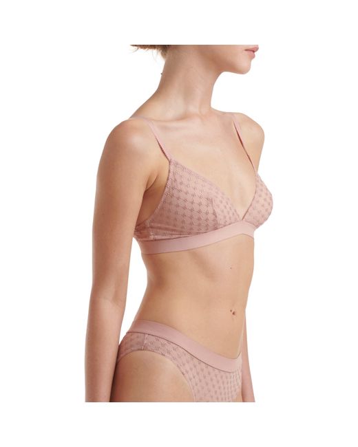 Wolford Pink Sheer Lace Non-Wired Triangle Bralette